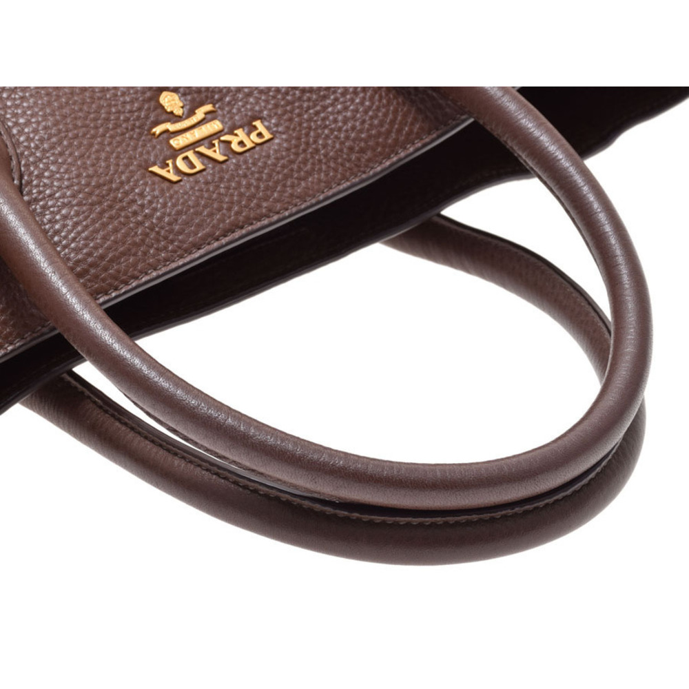 Prada Tote Calfskin Daino Bag Brown Vitello - Picture 3 of 11
